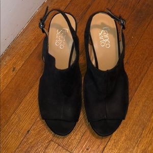 Franco Sarto Women’s Size 8 Black Suede Wedges